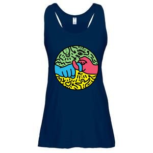 Asl Sign For Friend Pop Art Style Ladies Essential Flowy Tank