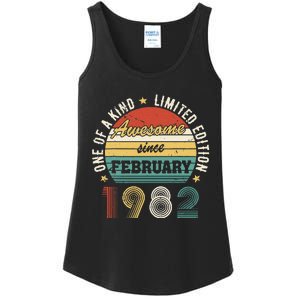 Awesome Since February 1982 – Happy Birthday Ladies Essential Tank