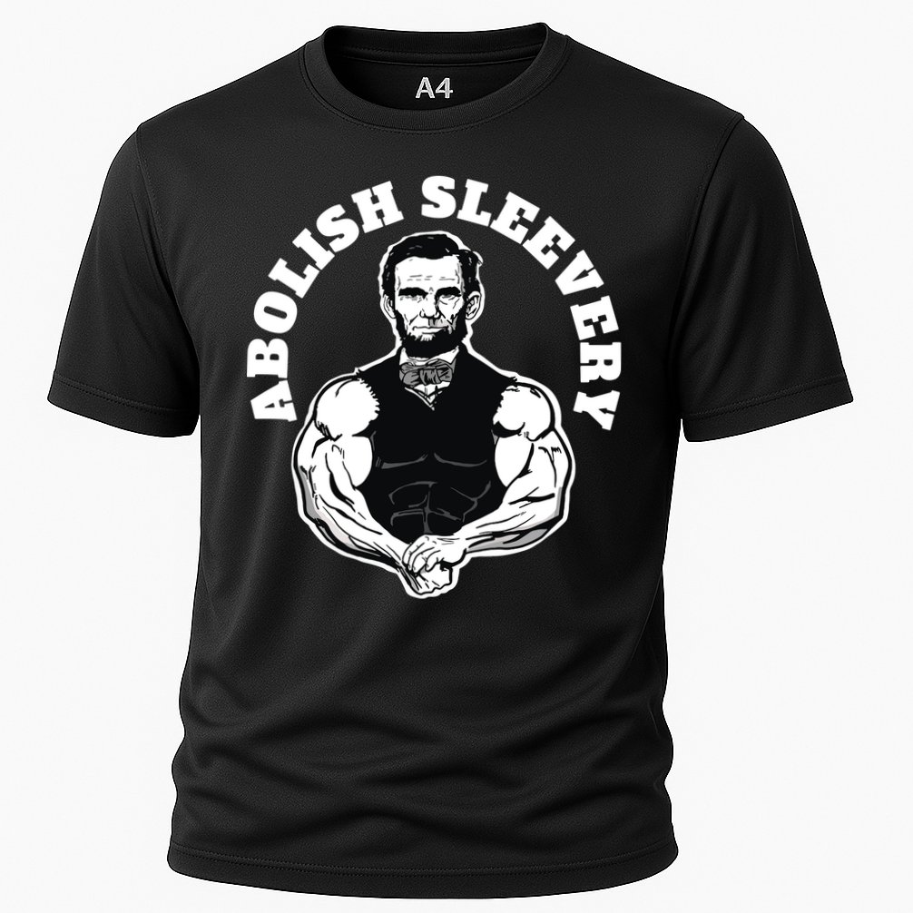 Abolish Sleevery Funny Abraham Lincoln Free The Sleeves Cooling Performance Crew T-Shirt