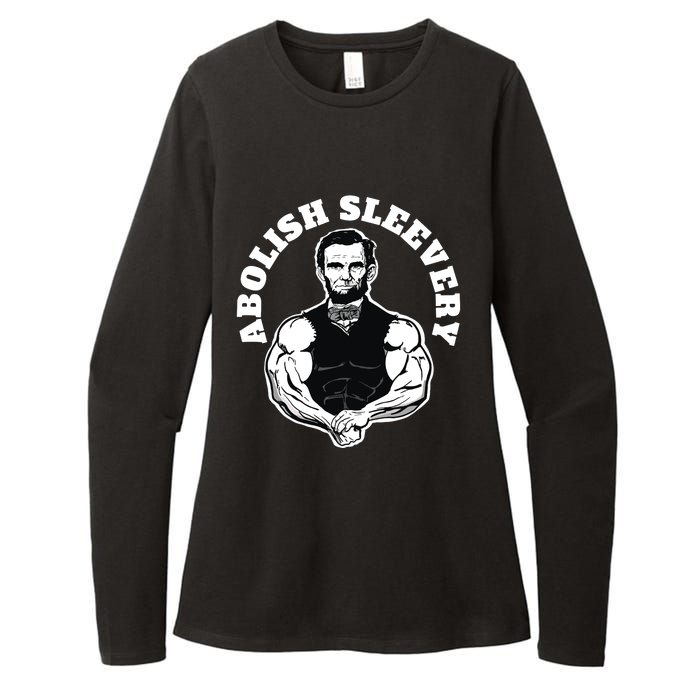 Abolish Sleevery Funny Abraham Lincoln Free The Sleeves Womens CVC Long Sleeve Shirt