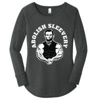 Abolish Sleevery Funny Abraham Lincoln Free The Sleeves Women's Perfect Tri Tunic Long Sleeve Shirt