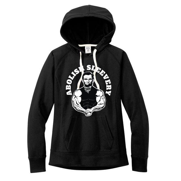 Abolish Sleevery Funny Abraham Lincoln Free The Sleeves Women's Fleece Hoodie