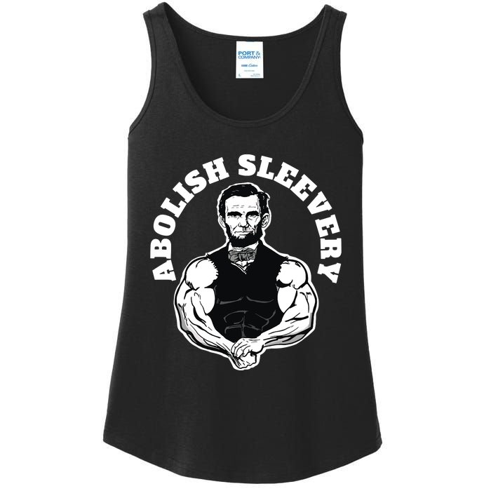 Abolish Sleevery Funny Abraham Lincoln Free The Sleeves Ladies Essential Tank