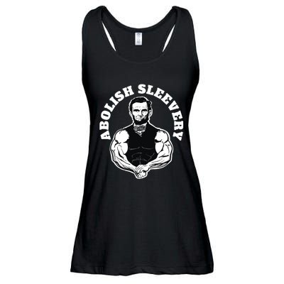 Abolish Sleevery Funny Abraham Lincoln Free The Sleeves Ladies Essential Flowy Tank