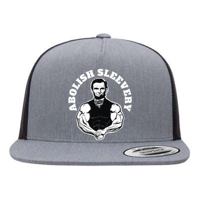 Abolish Sleevery Funny Abraham Lincoln Free The Sleeves Flat Bill Trucker Hat