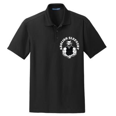 Abolish Sleevery Funny Abraham Lincoln Free The Sleeves Dry Zone Grid Polo