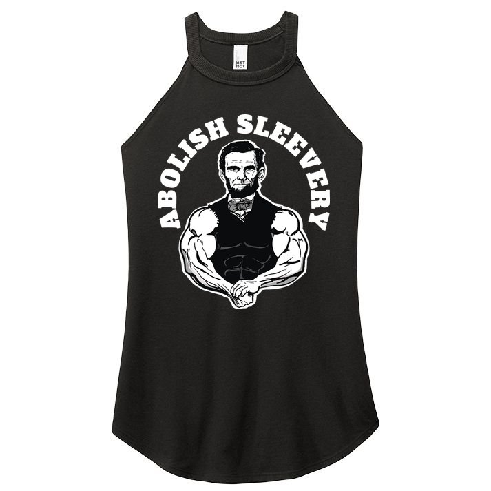 Abolish Sleevery Funny Abraham Lincoln Free The Sleeves Women's Perfect Tri Rocker Tank
