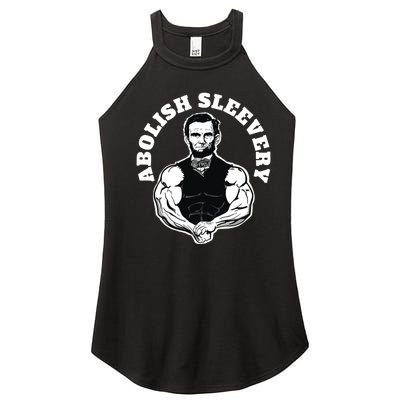 Abolish Sleevery Funny Abraham Lincoln Free The Sleeves Women's Perfect Tri Rocker Tank