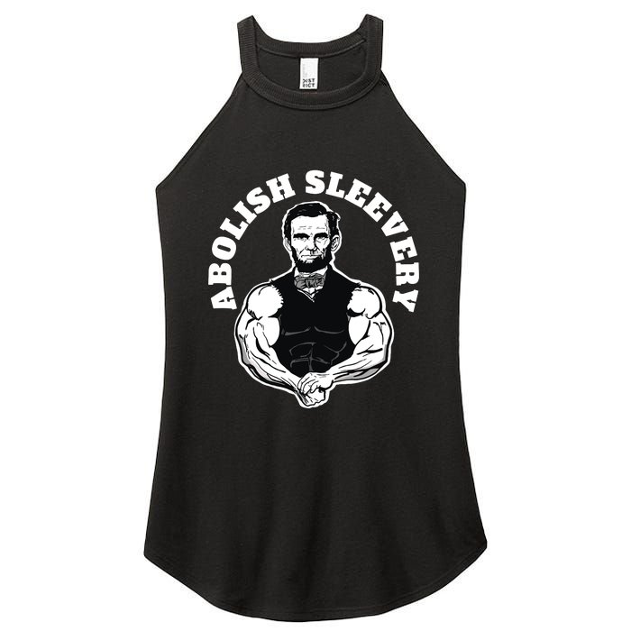 Abolish Sleevery Funny Abraham Lincoln Free The Sleeves Women's Perfect Tri Rocker Tank