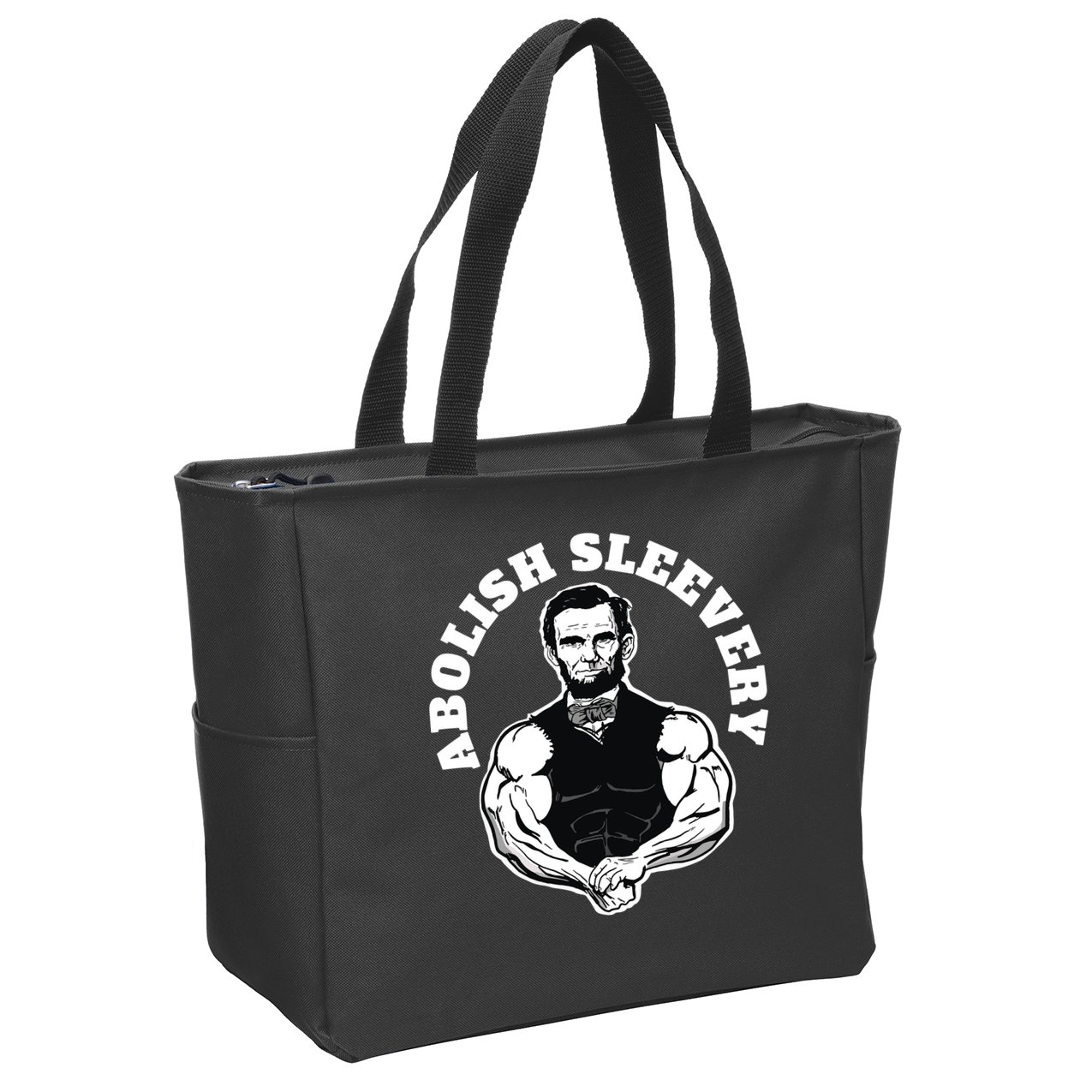 Abolish Sleevery Funny Abraham Lincoln Free The Sleeves Zip Tote Bag