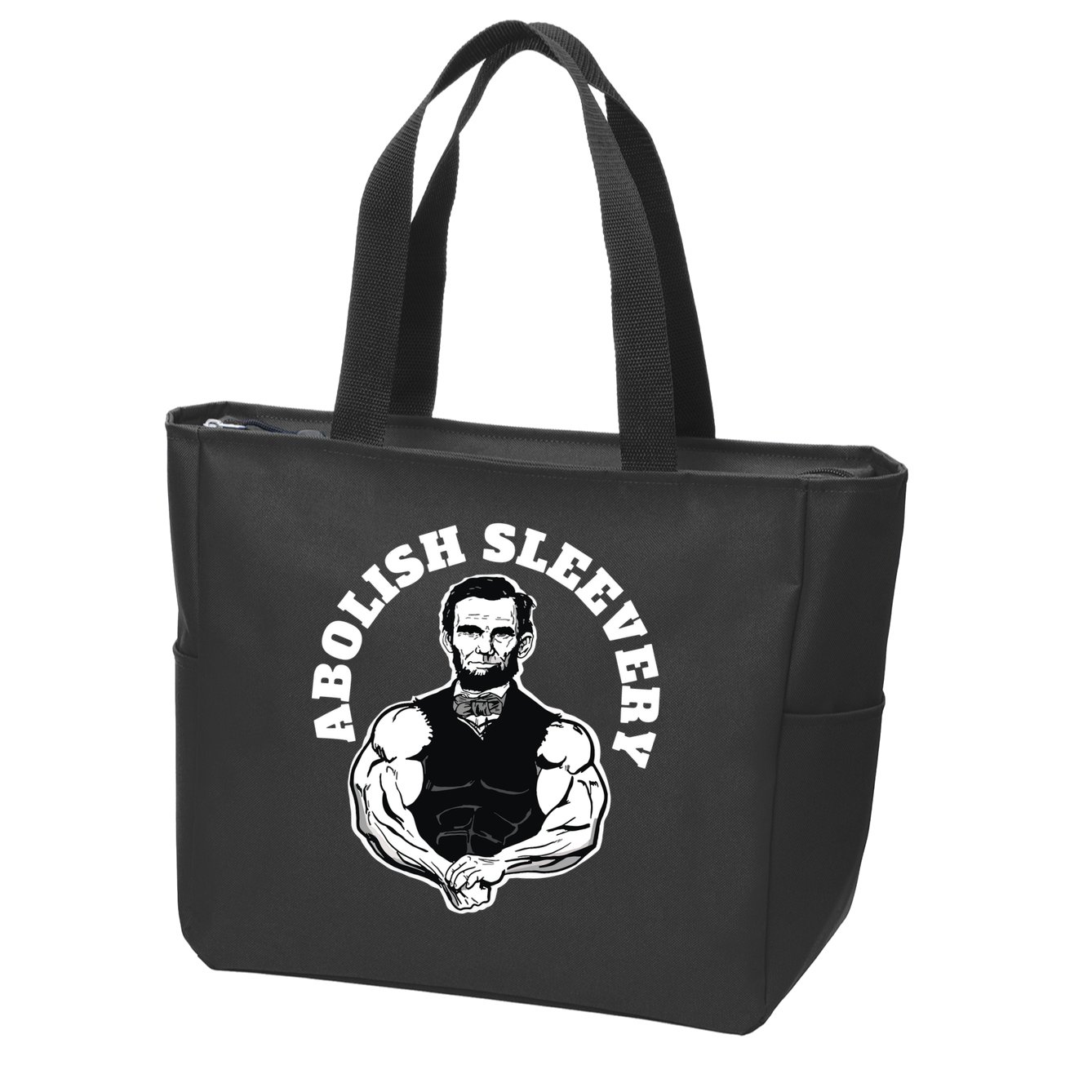 Abolish Sleevery Funny Abraham Lincoln Free The Sleeves Zip Tote Bag