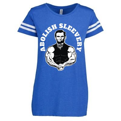 Abolish Sleevery Funny Abraham Lincoln Free The Sleeves Enza Ladies Jersey Football T-Shirt