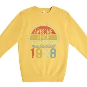 Awesome Since February 1988 35 Years Old 35th Birthday Gifts Premium Crewneck Sweatshirt