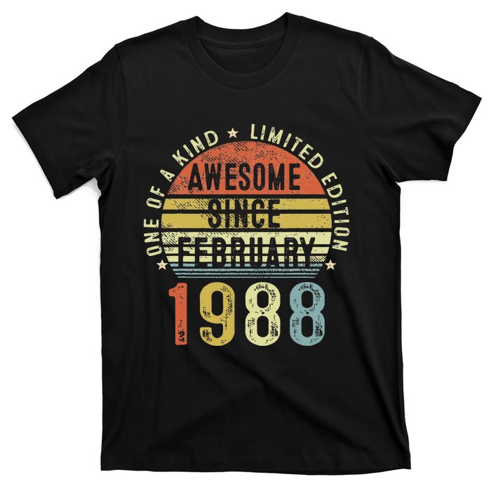 Awesome Since February 1988 35 Years Old 35th Birthday Gifts T-Shirt