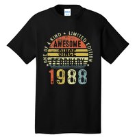 Awesome Since February 1988 35 Years Old 35th Birthday Gifts Tall T-Shirt