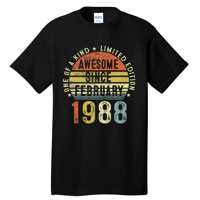 Awesome Since February 1988 35 Years Old 35th Birthday Gifts Tall T-Shirt