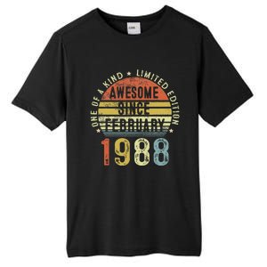 Awesome Since February 1988 35 Years Old 35th Birthday Gifts Tall Fusion ChromaSoft Performance T-Shirt