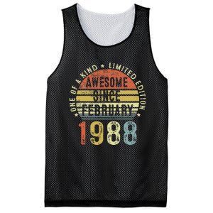 Awesome Since February 1988 35 Years Old 35th Birthday Gifts Mesh Reversible Basketball Jersey Tank