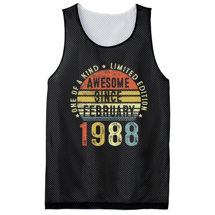 Awesome Since February 1988 35 Years Old 35th Birthday Gifts Mesh Reversible Basketball Jersey Tank