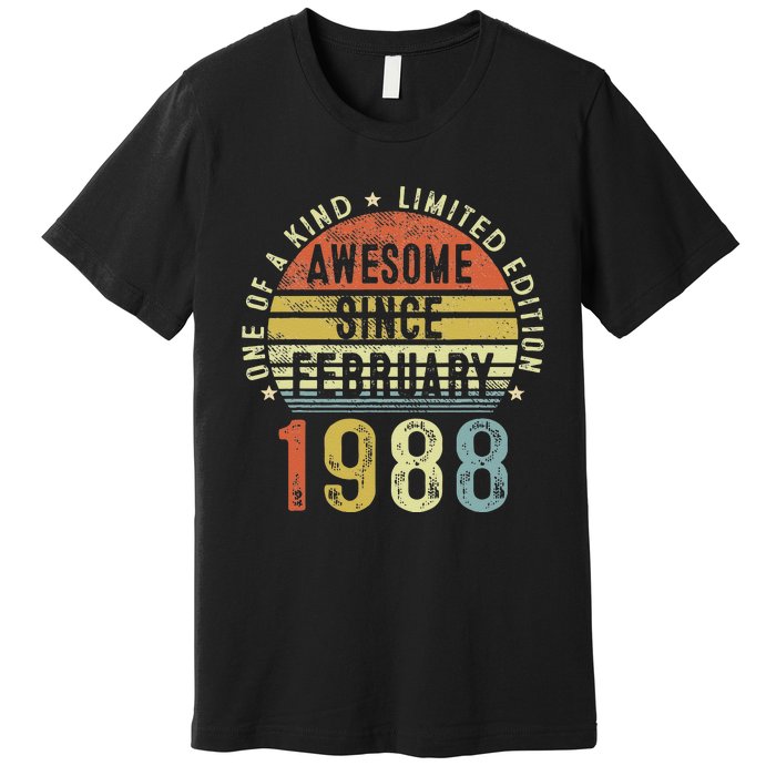 Awesome Since February 1988 35 Years Old 35th Birthday Gifts Premium T-Shirt