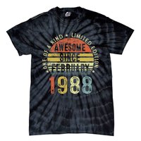 Awesome Since February 1988 35 Years Old 35th Birthday Gifts Tie-Dye T-Shirt