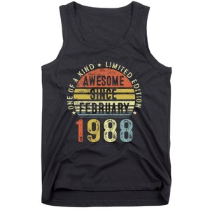 Awesome Since February 1988 35 Years Old 35th Birthday Gifts Tank Top