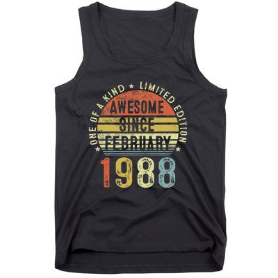 Awesome Since February 1988 35 Years Old 35th Birthday Gifts Tank Top