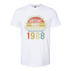 Awesome Since February 1988 35 Years Old 35th Birthday Gifts Softstyle CVC T-Shirt