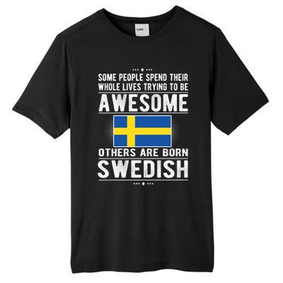 Awesome Swedish Flag Sweden Swedish Roots Gift Tall Fusion ChromaSoft Performance T-Shirt