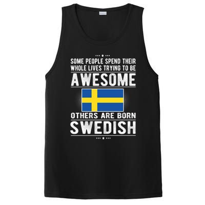 Awesome Swedish Flag Sweden Swedish Roots Gift PosiCharge Competitor Tank