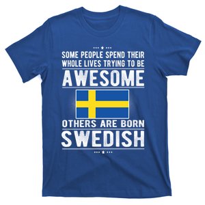 Awesome Swedish Flag Sweden Swedish Roots Gift T-Shirt