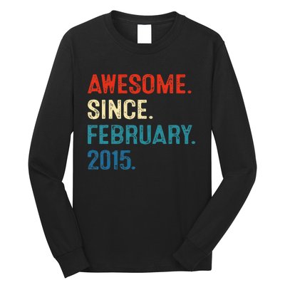 Awesome Since February 2015 8th Birthday Gift 8 Year Old Long Sleeve Shirt