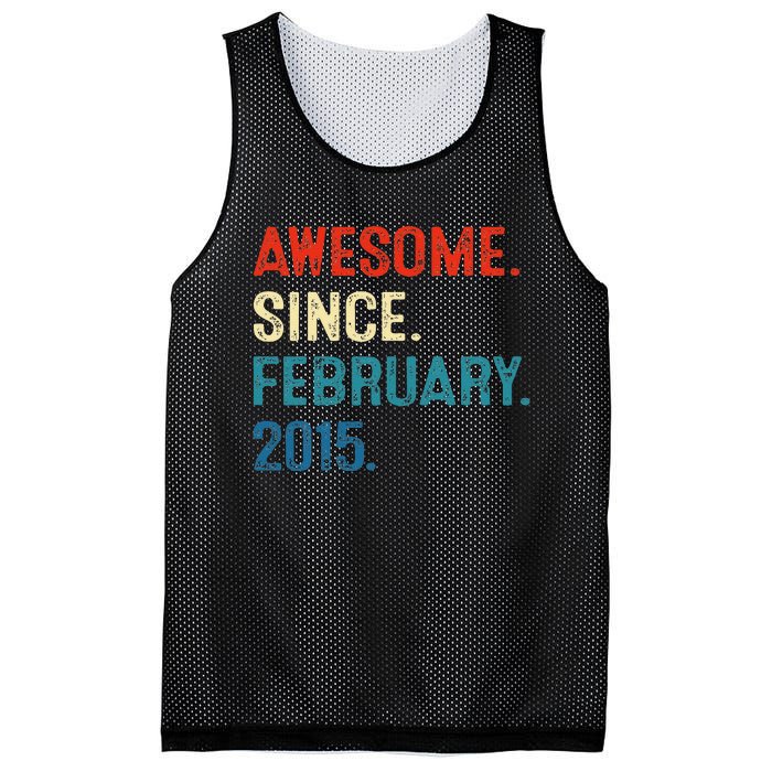 Awesome Since February 2015 8th Birthday Gift 8 Year Old Mesh Reversible Basketball Jersey Tank