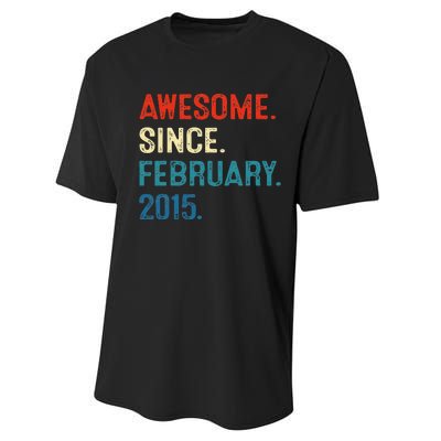 Awesome Since February 2015 8th Birthday Gift 8 Year Old Performance Sprint T-Shirt