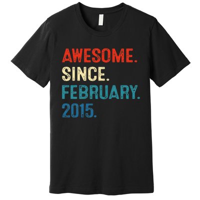 Awesome Since February 2015 8th Birthday Gift 8 Year Old Premium T-Shirt