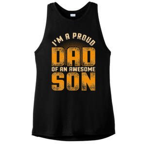 Awesome Son Family Daddy Fathers Day Men Im A Proud Dad Ladies PosiCharge Tri-Blend Wicking Tank