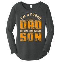 Awesome Son Family Daddy Fathers Day Men Im A Proud Dad Women's Perfect Tri Tunic Long Sleeve Shirt