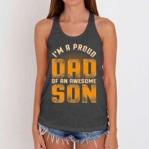 Awesome Son Family Daddy Fathers Day Men Im A Proud Dad Women's Knotted Racerback Tank