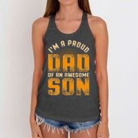 Awesome Son Family Daddy Fathers Day Men Im A Proud Dad Women's Knotted Racerback Tank