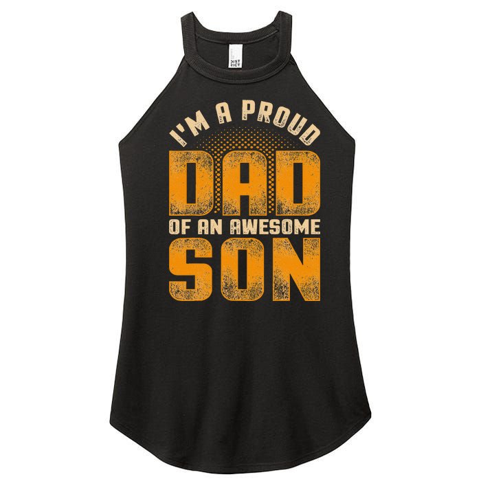 Awesome Son Family Daddy Fathers Day Men Im A Proud Dad Women's Perfect Tri Rocker Tank