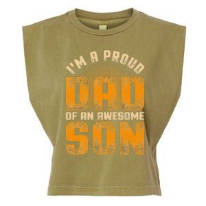 Awesome Son Family Daddy Fathers Day Men Im A Proud Dad Garment-Dyed Women's Muscle Tee