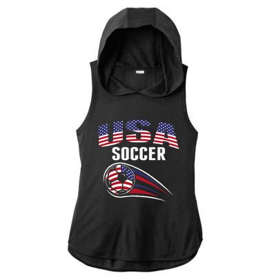 America Soccer Fans Jersey United States Football Lovers Ladies PosiCharge Tri-Blend Wicking Draft Hoodie Tank