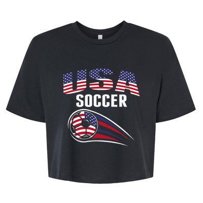 America Soccer Fans Jersey United States Football Lovers Bella+Canvas Jersey Crop Tee