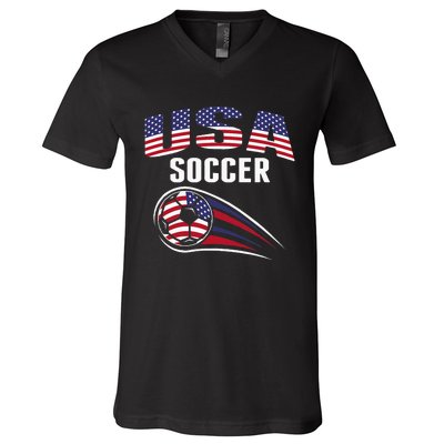 America Soccer Fans Jersey United States Football Lovers V-Neck T-Shirt