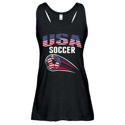 America Soccer Fans Jersey United States Football Lovers Ladies Essential Flowy Tank