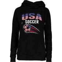 America Soccer Fans Jersey United States Football Lovers Womens Funnel Neck Pullover Hood