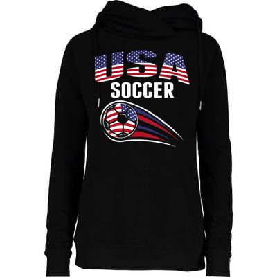 America Soccer Fans Jersey United States Football Lovers Womens Funnel Neck Pullover Hood