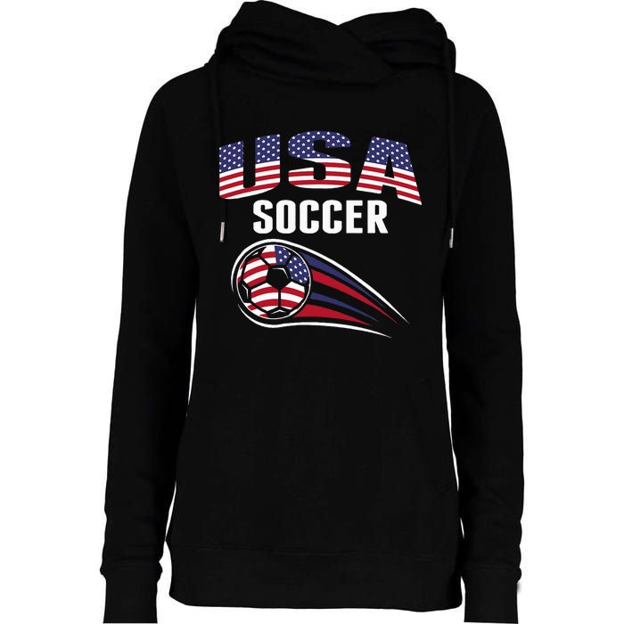 America Soccer Fans Jersey United States Football Lovers Womens Funnel Neck Pullover Hood