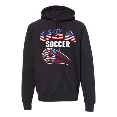 America Soccer Fans Jersey United States Football Lovers Premium Hoodie