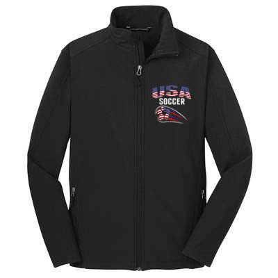 America Soccer Fans Jersey United States Football Lovers Core Soft Shell Jacket